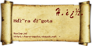 Héra Ágota névjegykártya